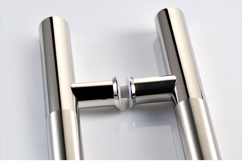 Custom double finish matt and mirror stainless steel tube door handle